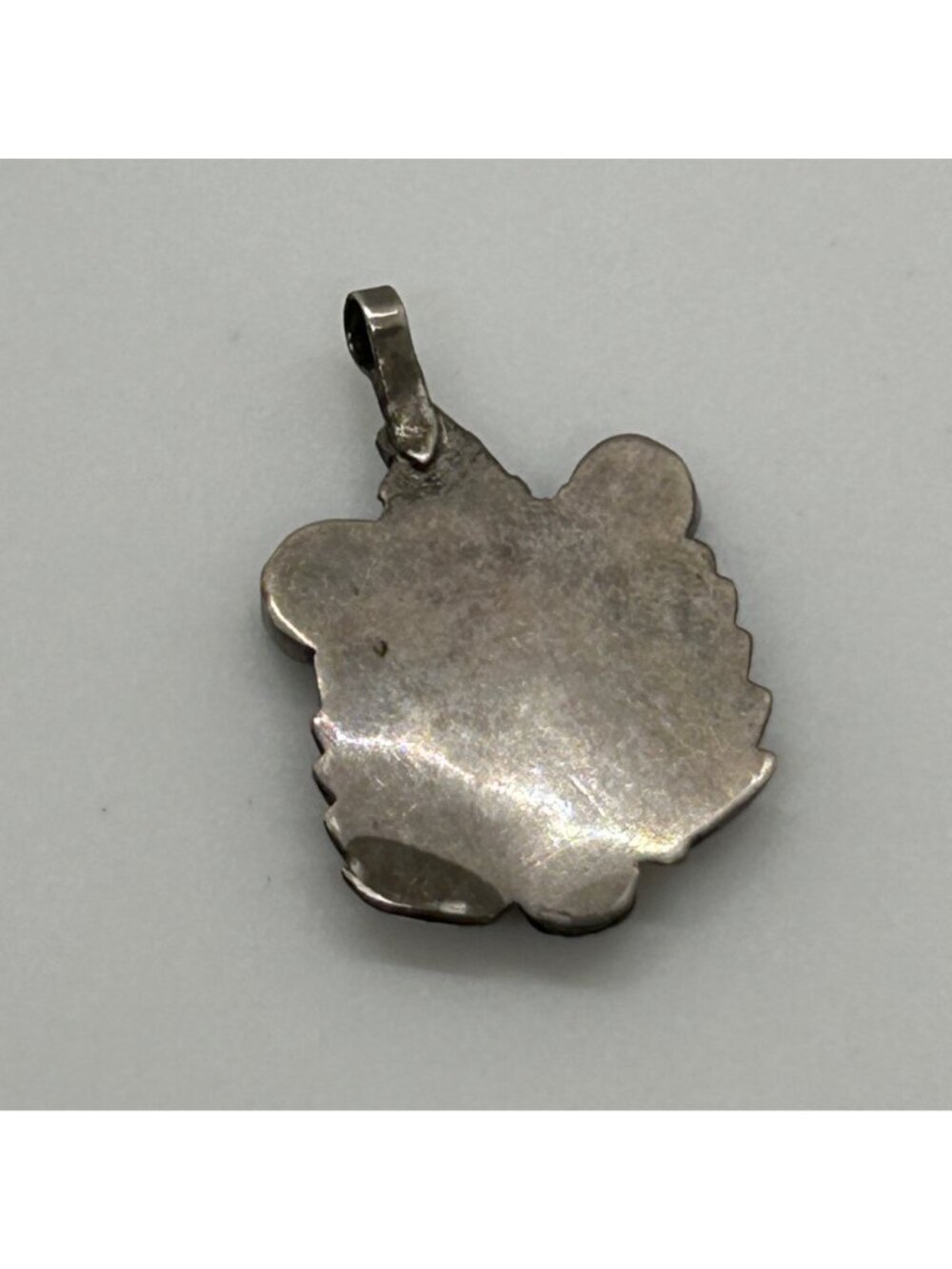 Vintage Alpaca Silver Turquoise Pendant Leaf Flower Tribal Boho Southwestern - Picture 7 of 10